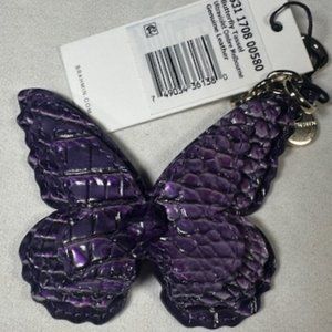 NWT BRAHMIN PURPLE ULTRAVIOLET UV BUTTERFLY PURSE TASSEL KEY CHAIN FOB BAG CHARM